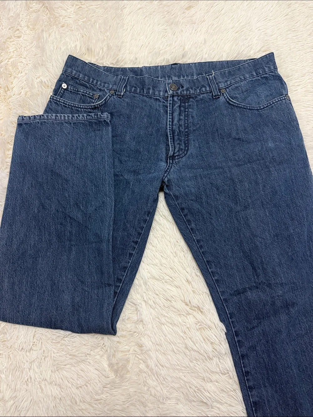 Salvatore Ferragamo Men’s Indigo Blue Relaxed Denim Jeans